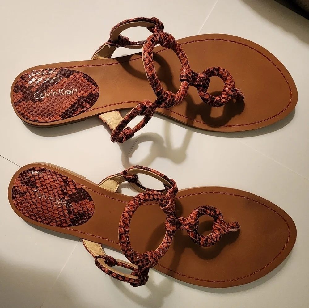 Calvin Klein Snakeskin Sandals Size 10M